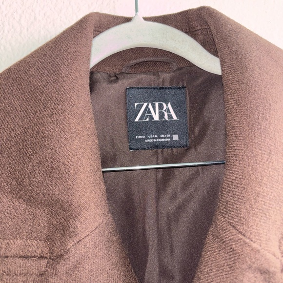 Zara women Brown Peacoat size M - Picture 4 of 6